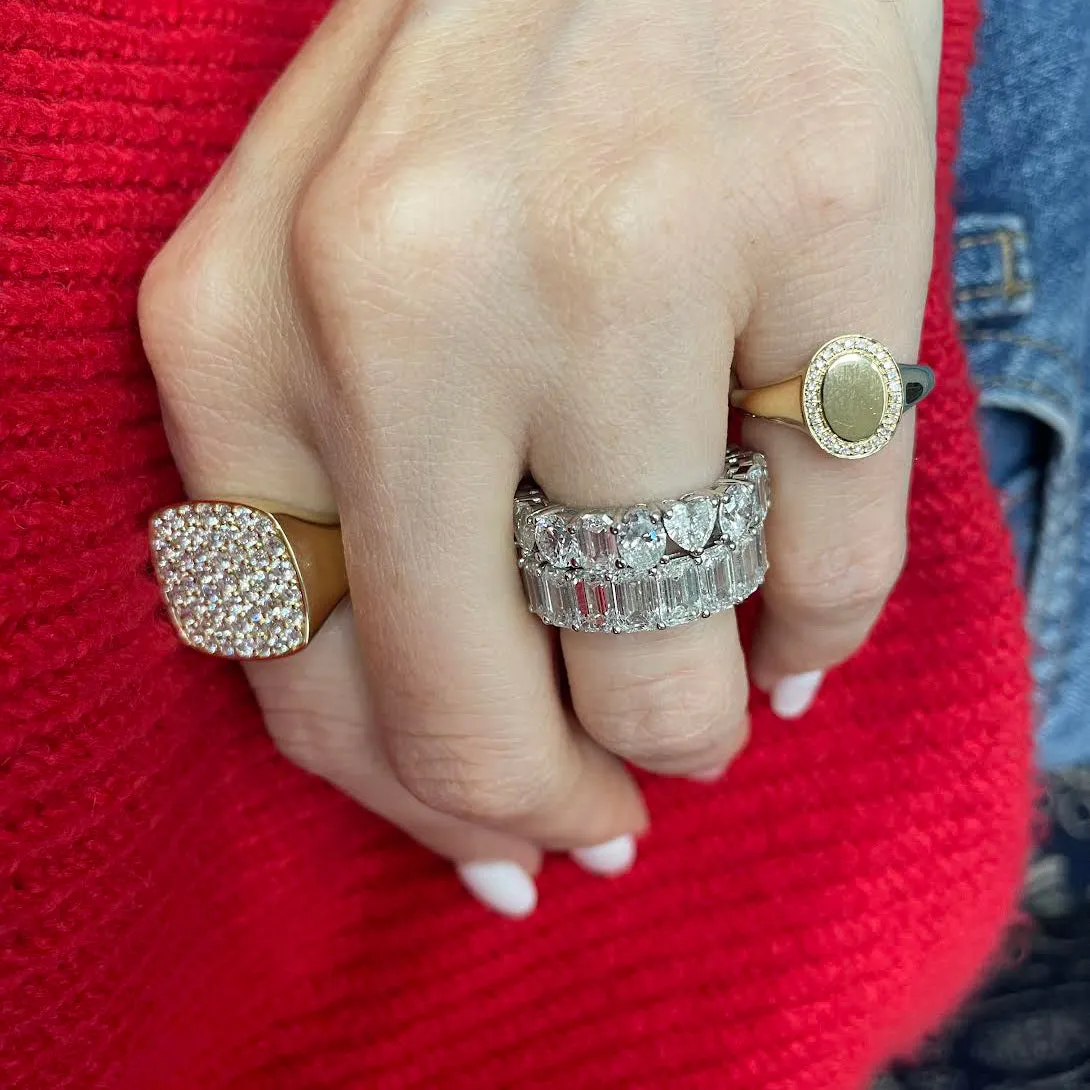 Pinky Initial Signet Ring