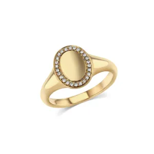 Pinky Initial Signet Ring