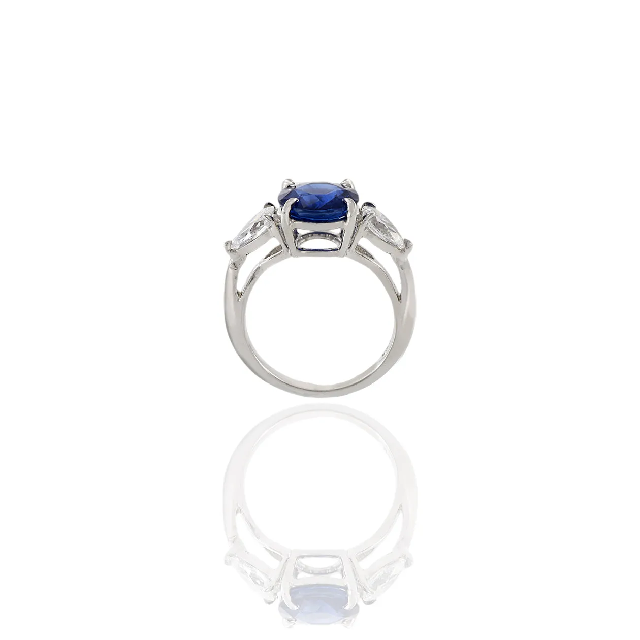 Platinum 3.64CT Ceylon Blue Sapphire and Diamond Ring