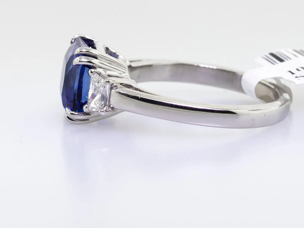 Platinum Extra Extra Fine Royal Blue Sapphire Ring 5.07ct Blue Sapphire
