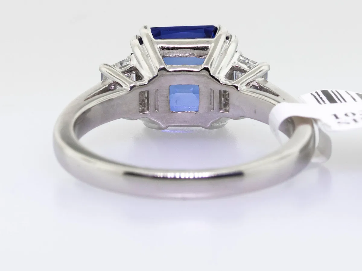 Platinum Extra Extra Fine Royal Blue Sapphire Ring 5.07ct Blue Sapphire
