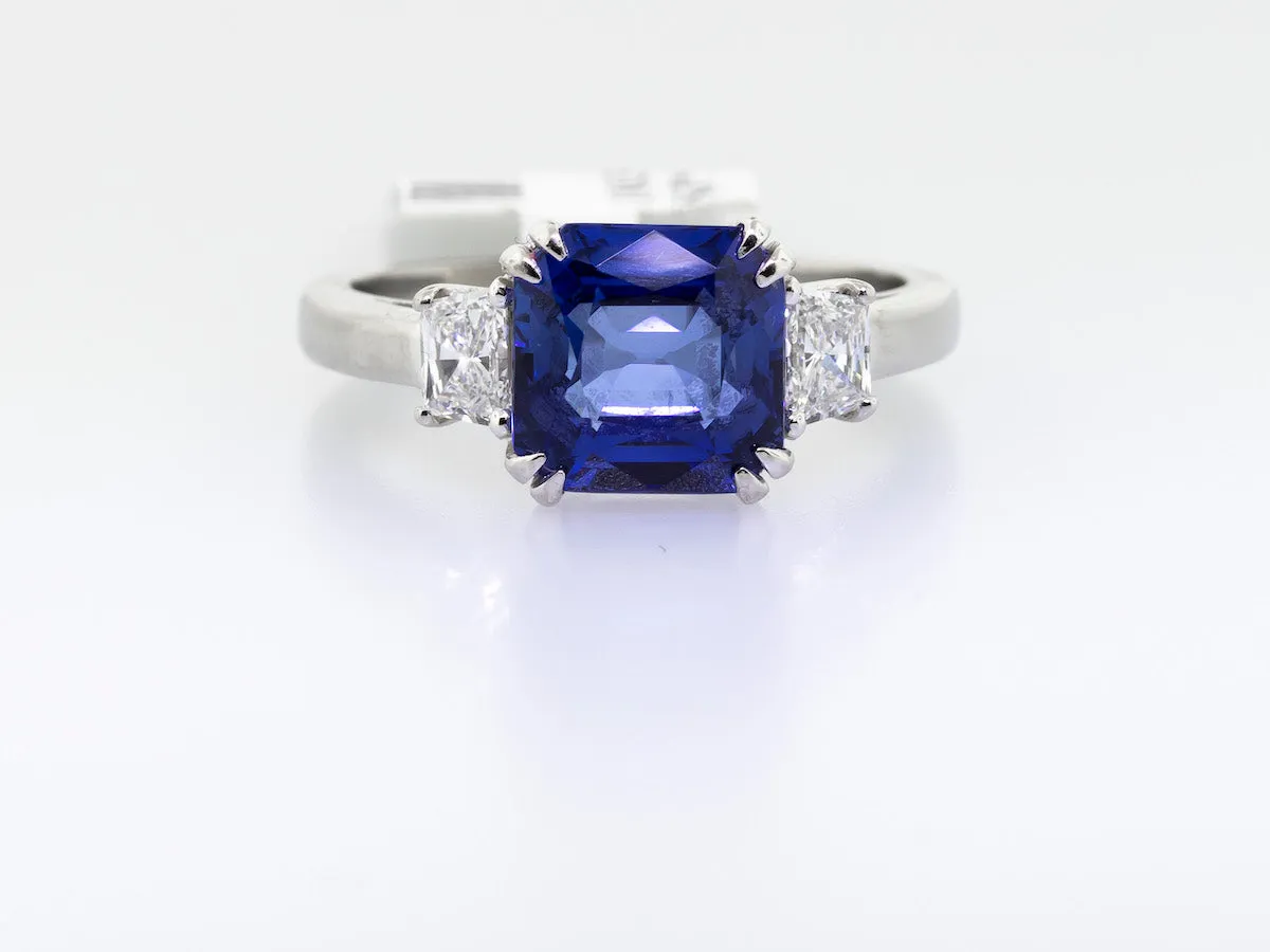 Platinum Extra Extra Fine Royal Blue Sapphire Ring 5.07ct Blue Sapphire