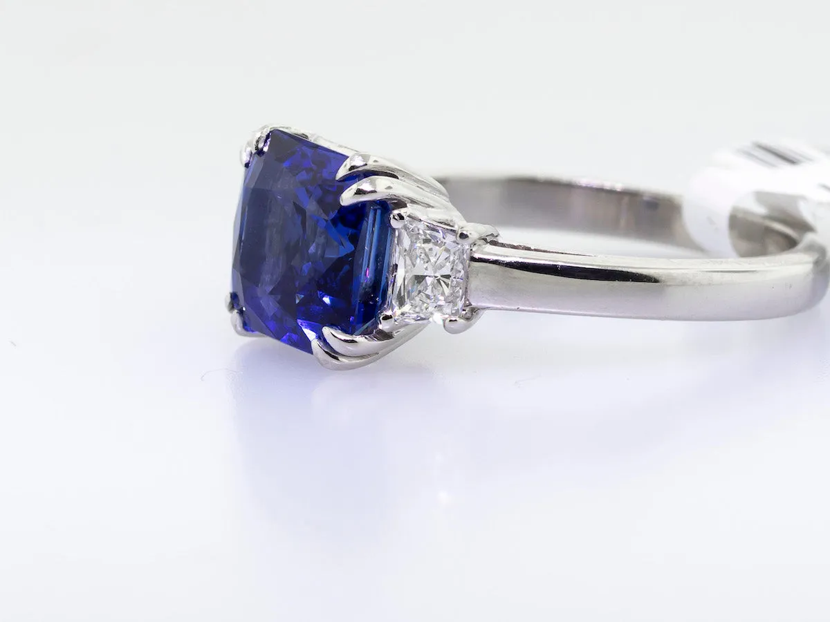 Platinum Extra Extra Fine Royal Blue Sapphire Ring 5.07ct Blue Sapphire