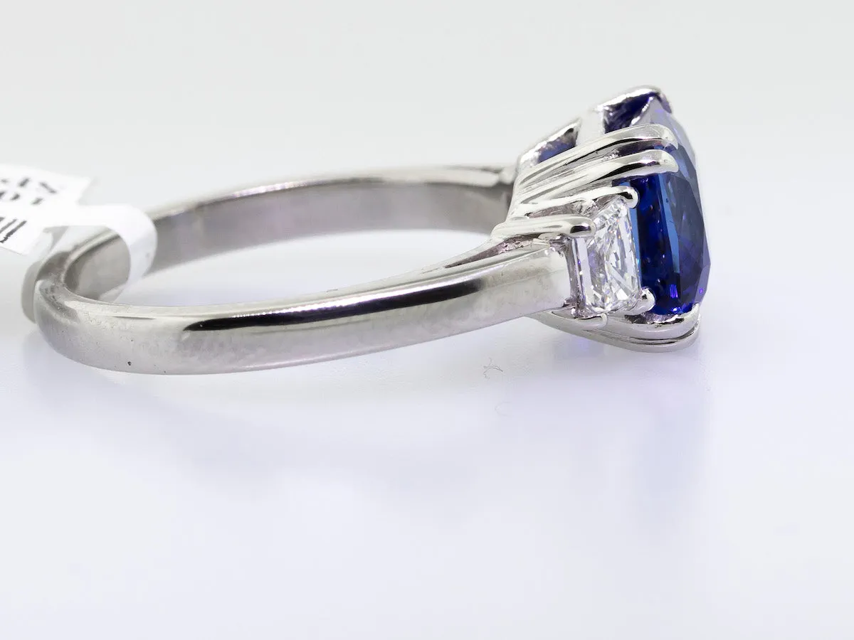Platinum Extra Extra Fine Royal Blue Sapphire Ring 5.07ct Blue Sapphire