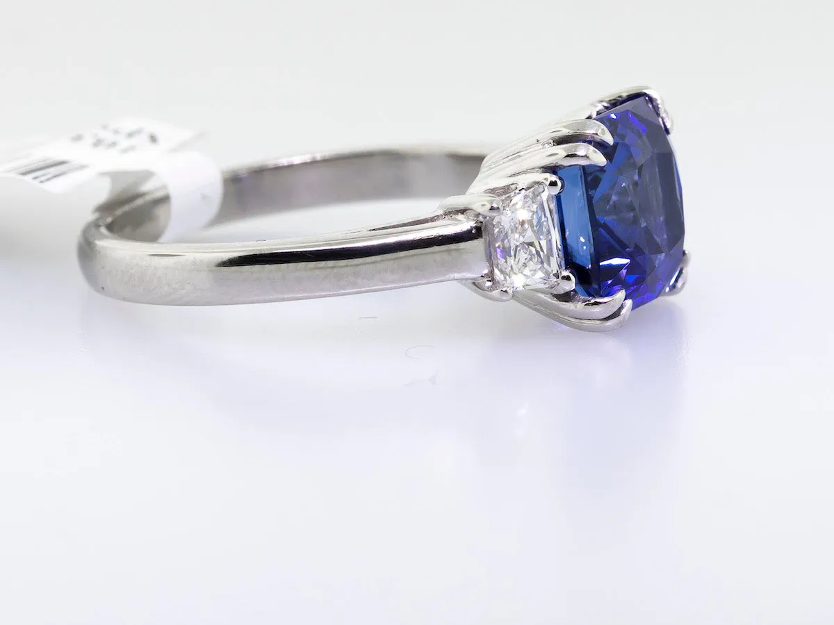 Platinum Extra Extra Fine Royal Blue Sapphire Ring 5.07ct Blue Sapphire