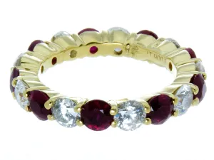 Platinum Ruby & Diamond Eternity Band