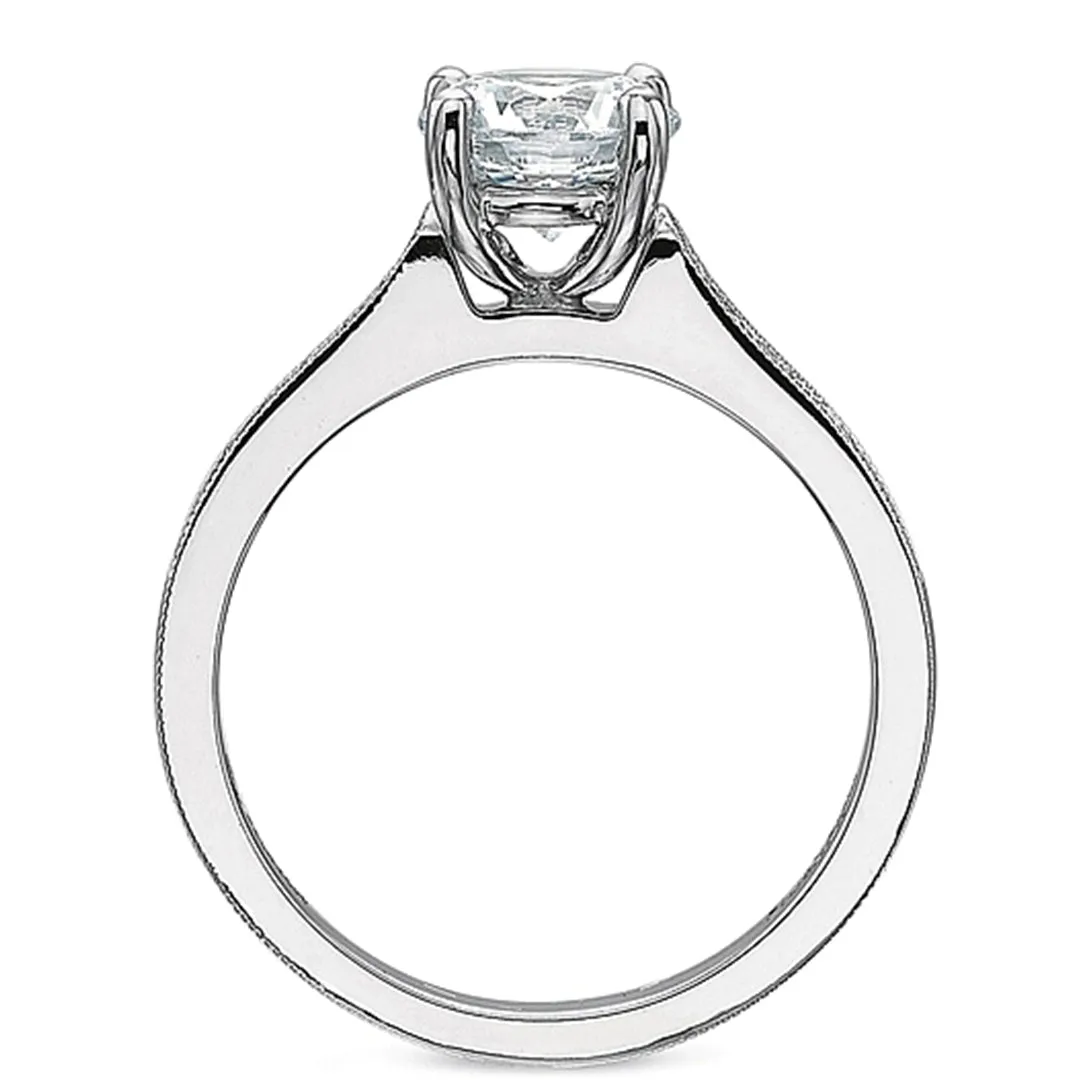 Precision Set Flush Fit Milgrain Diamond Engagement Ring