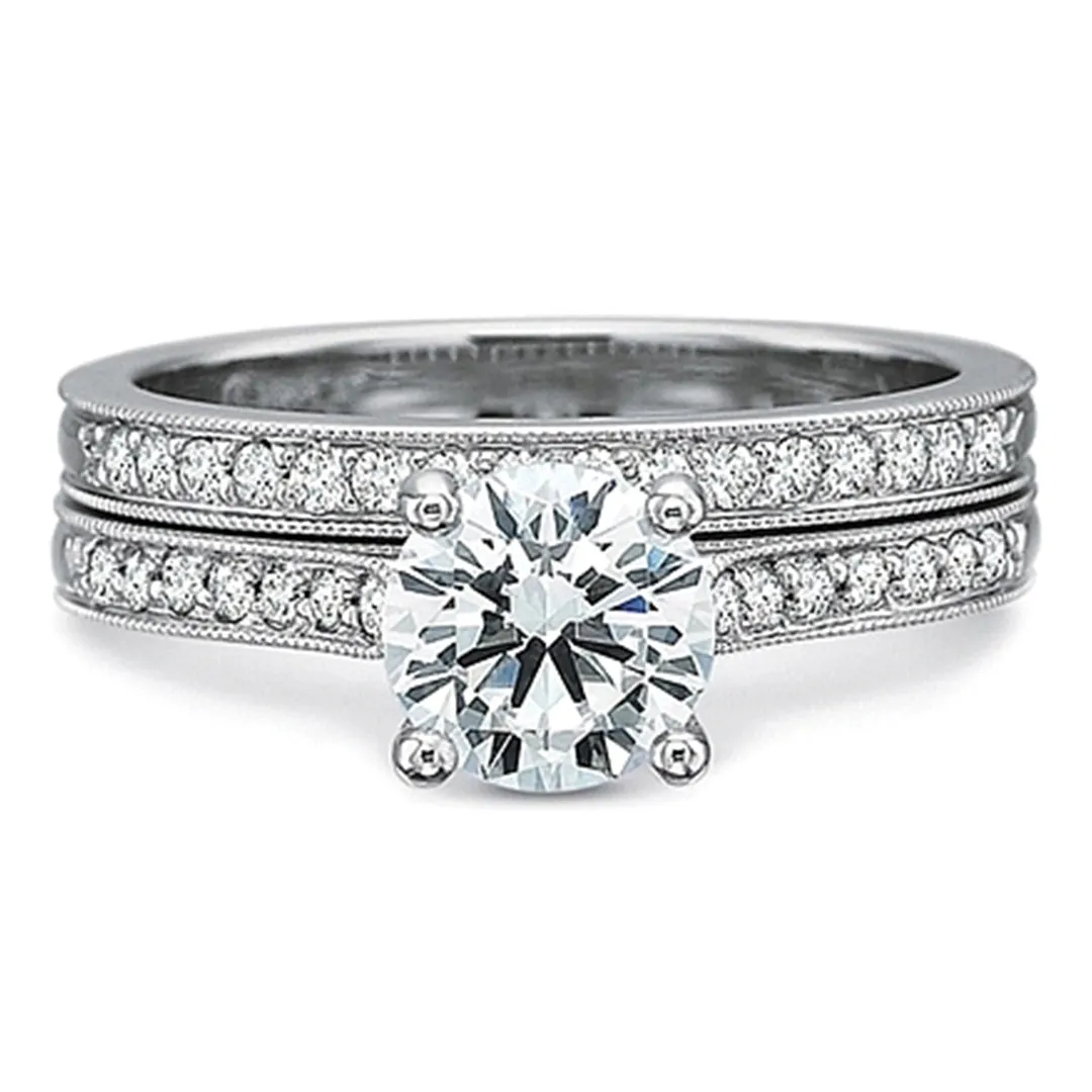 Precision Set Flush Fit Milgrain Diamond Engagement Ring