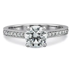 Precision Set Flush Fit Milgrain Diamond Engagement Ring