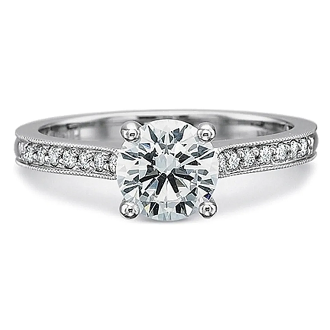 Precision Set Flush Fit Milgrain Diamond Engagement Ring