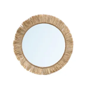 Raffia Boho Wall Round Mirror by Bazar Bizar I SPAFAIR