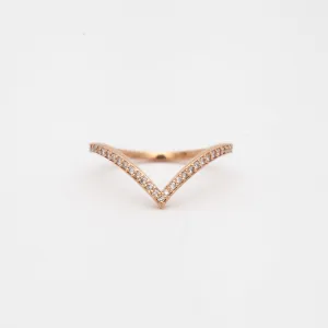 Rose Gold White Diamond Dusted Chrysalis Band