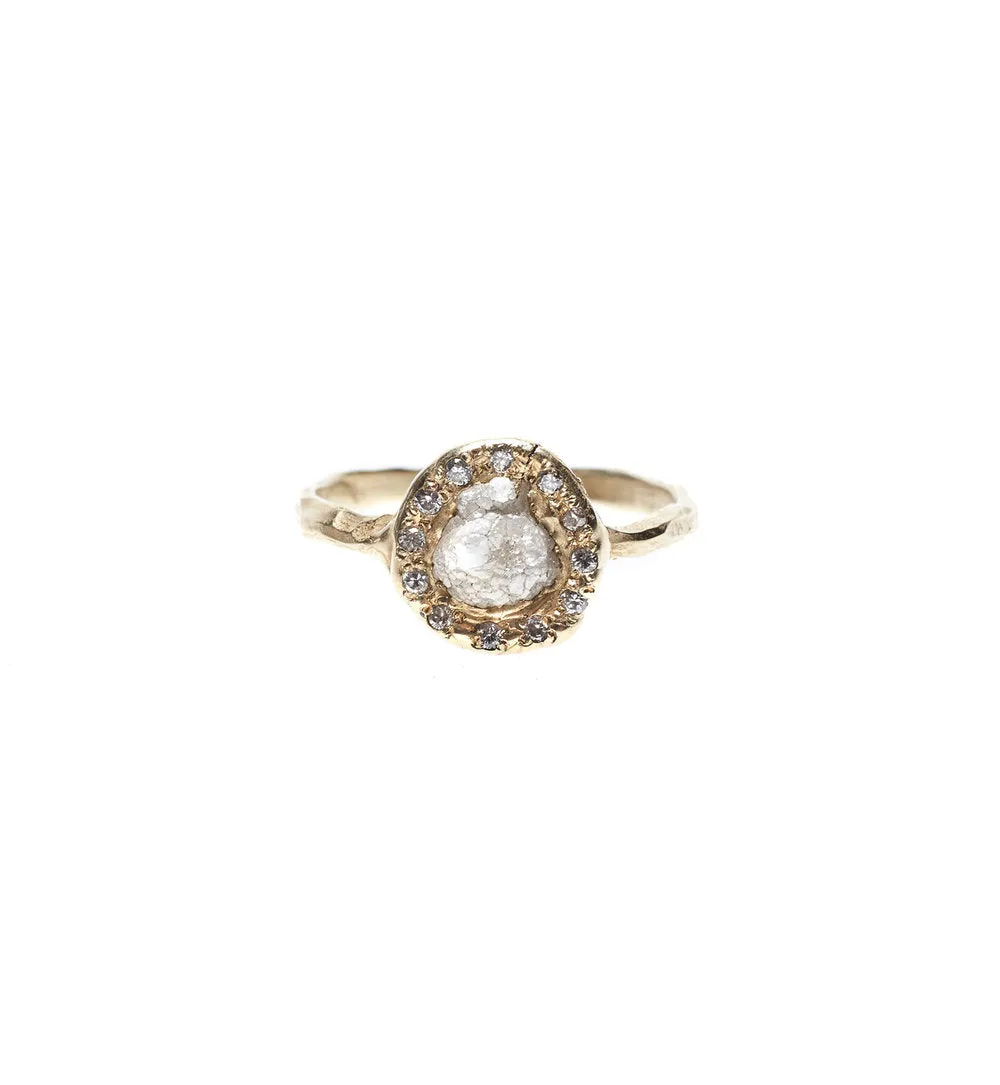 Rough Diamond Halo Ring