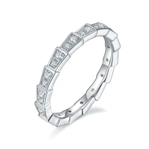Round Cut Moissanite Diamond Mechanical Snake Eternity Ring