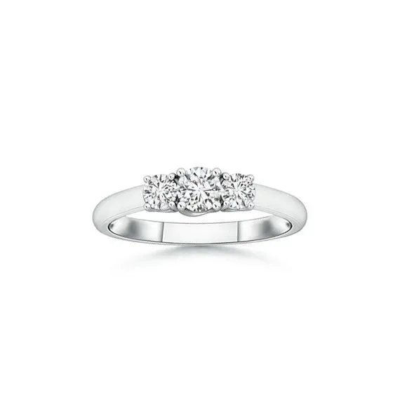 Round Diamond Three Stone Engagement Ring Band