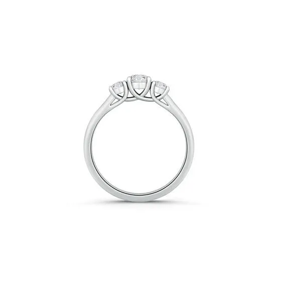 Round Diamond Three Stone Engagement Ring Band