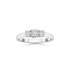 Round Diamond Three Stone Engagement Ring Band