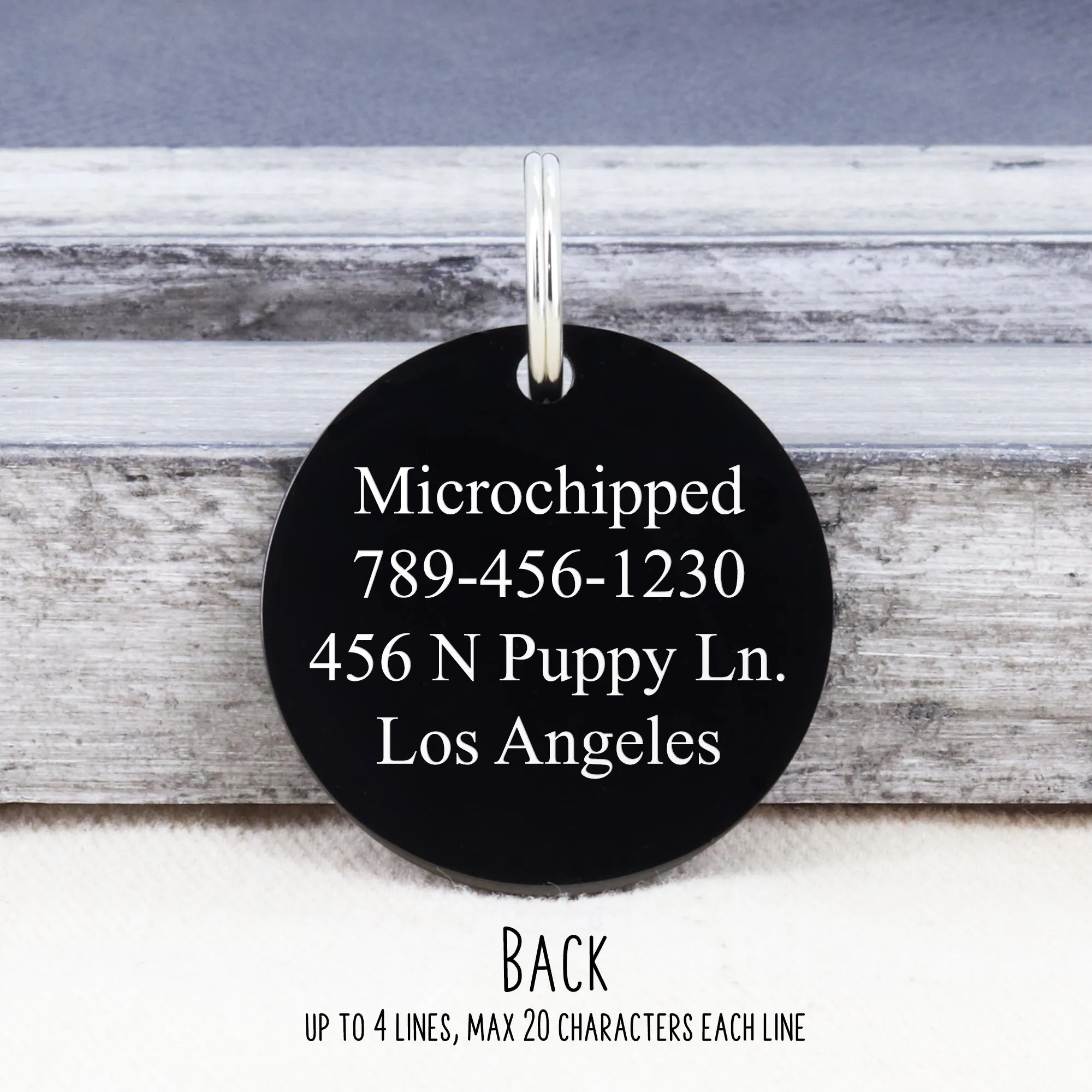 Round Shape Tag with Birth Flower Design