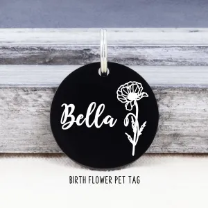 Round Shape Tag with Birth Flower Design