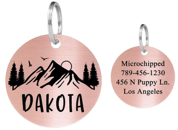 Round Shape Tag with Mountain on Top Design