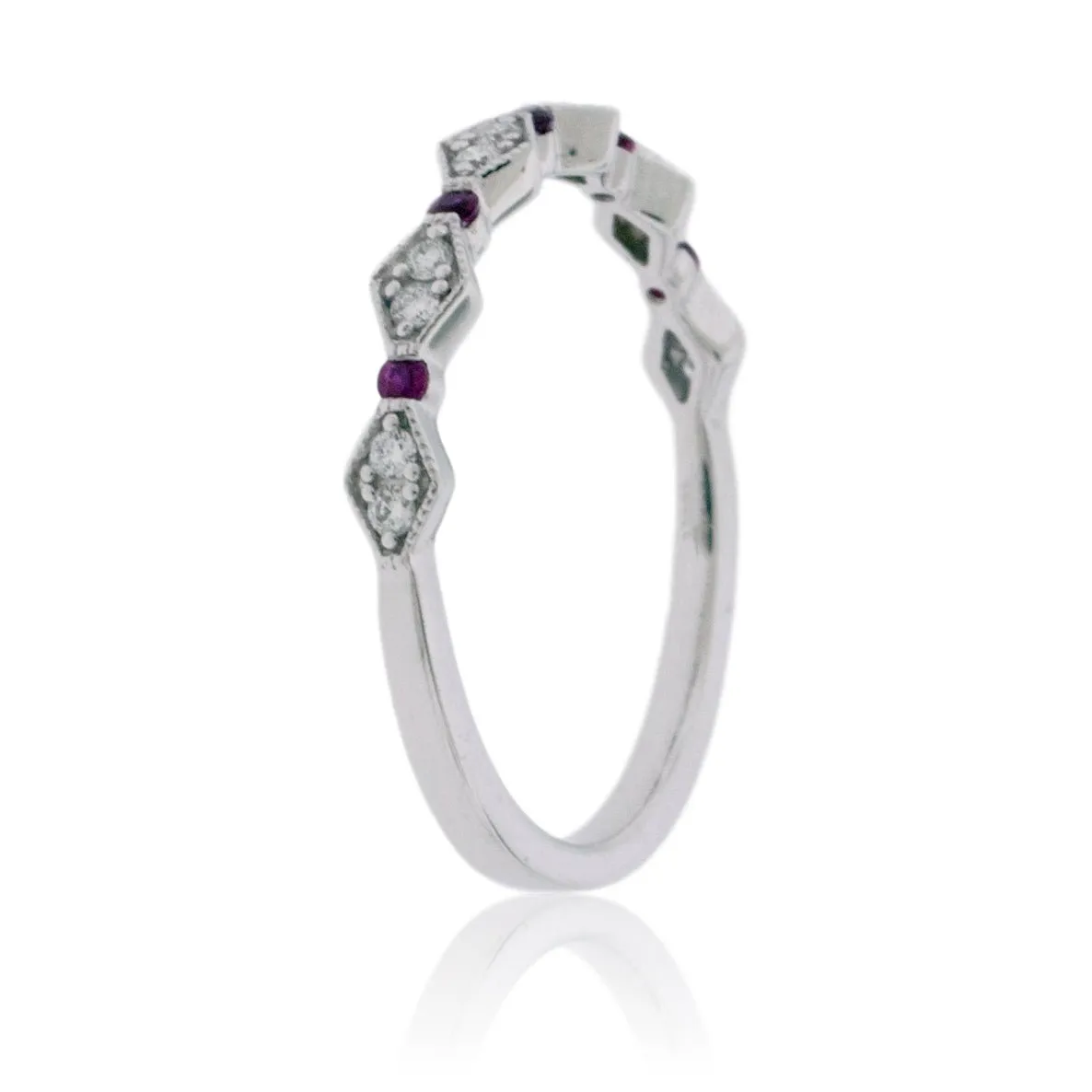 Ruby and Diamond Stackable Ring