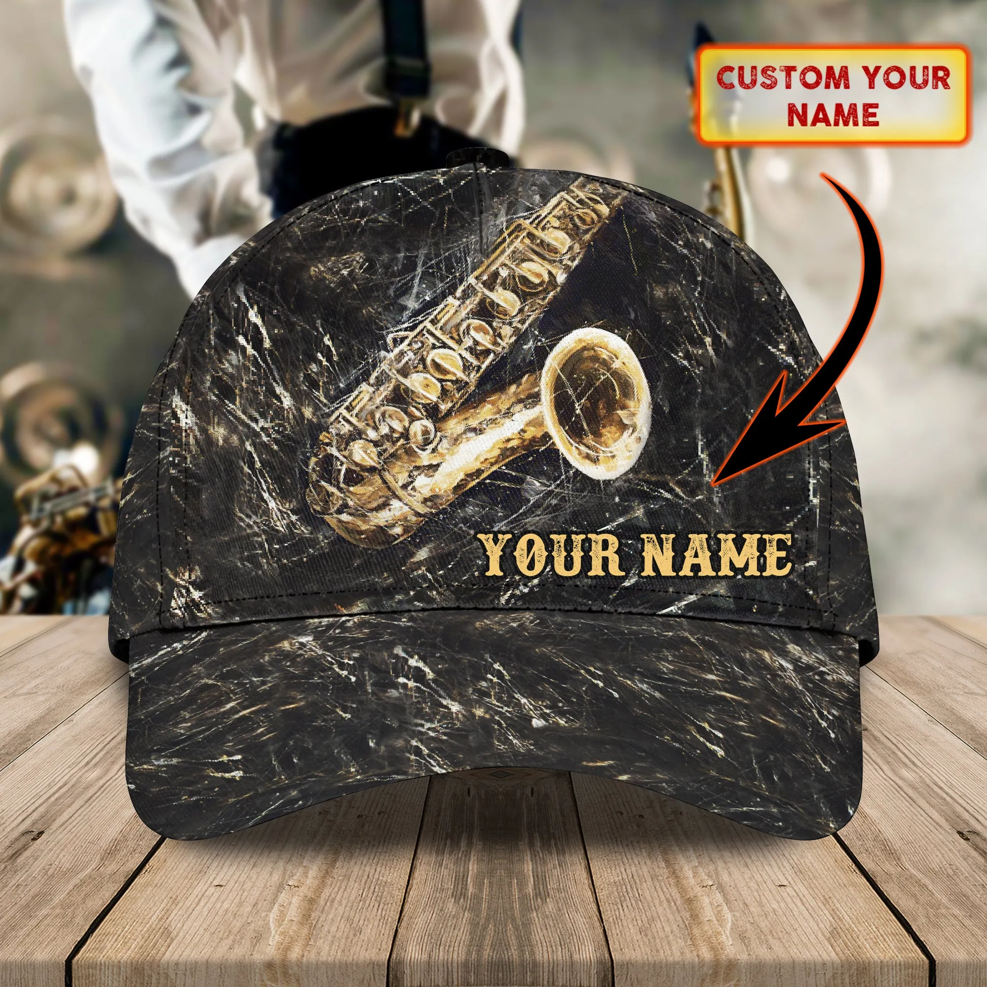 Saxophone - Personalized Name Cap