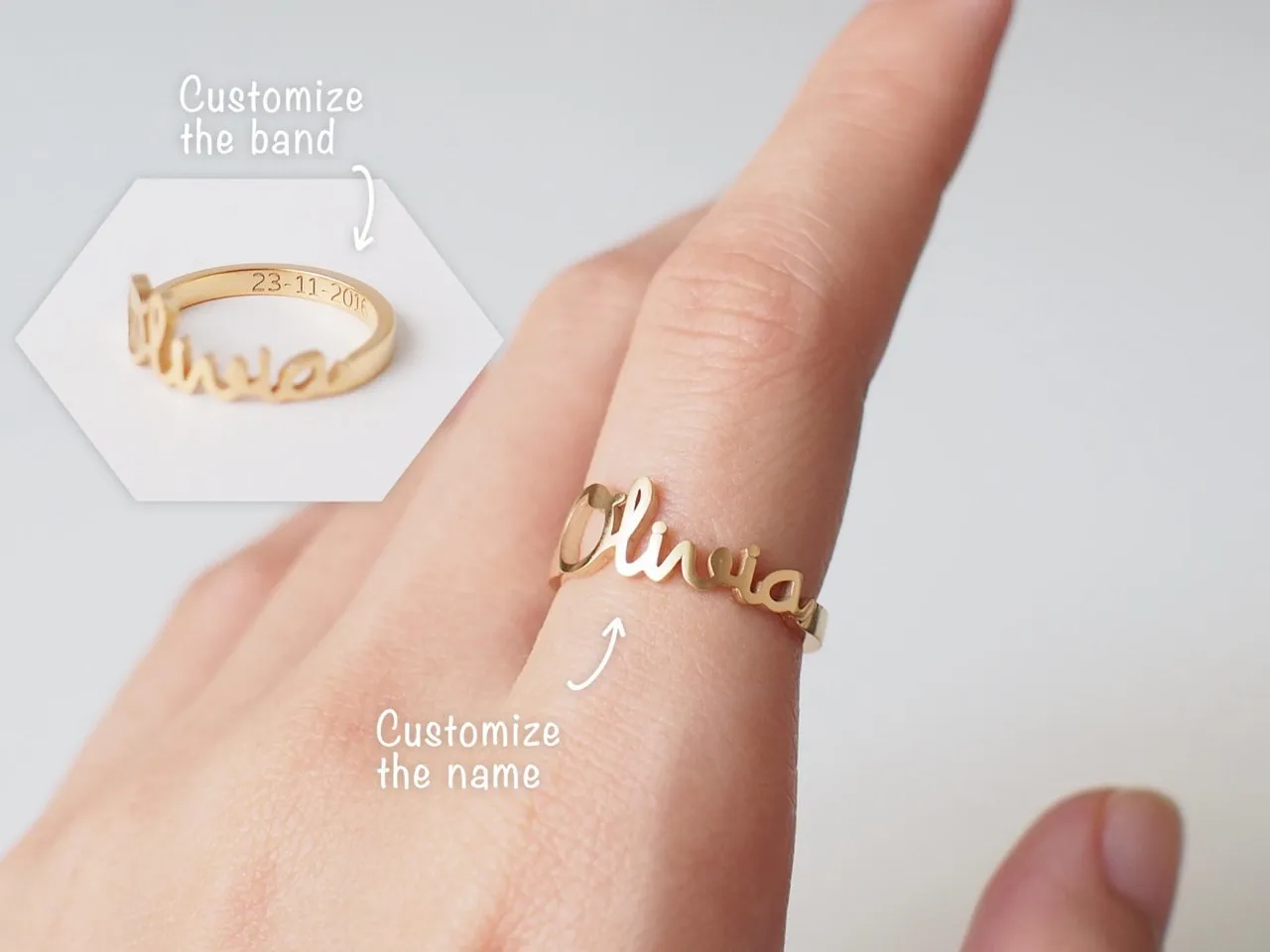 Script Personalized Ring