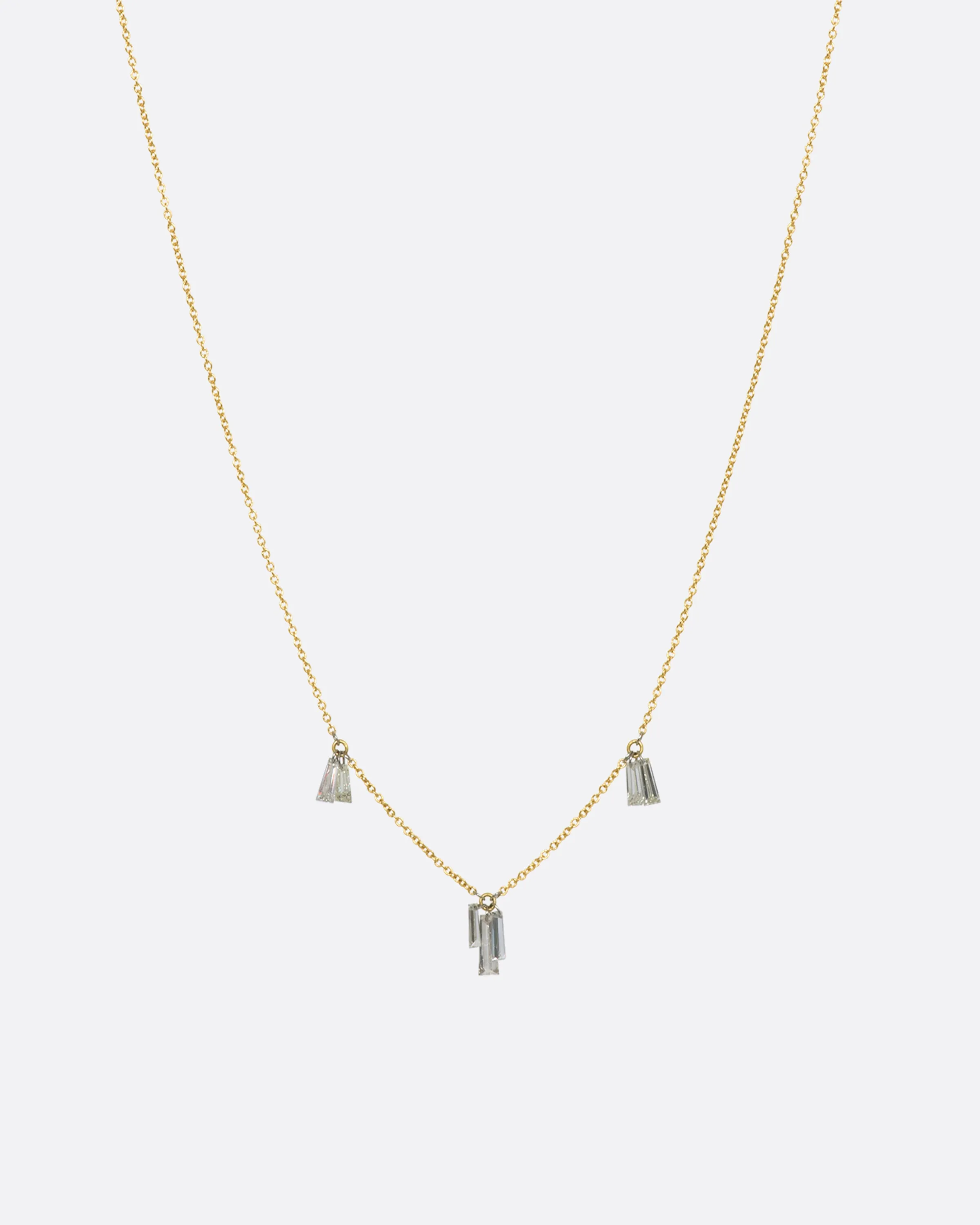 Seven Baguette Diamond Necklace