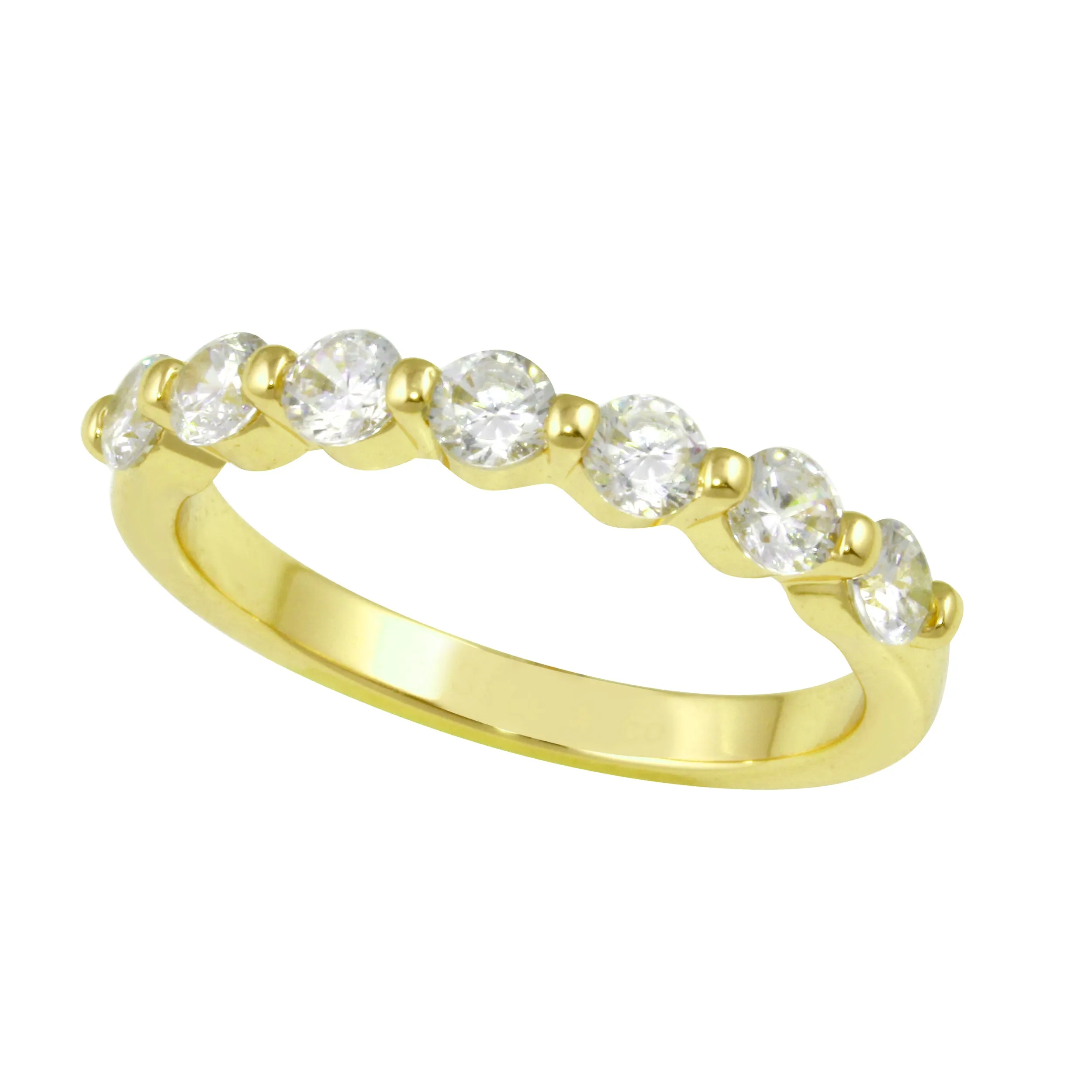 Shared Prong Diamond Half Eternity Wedding Band (.70)