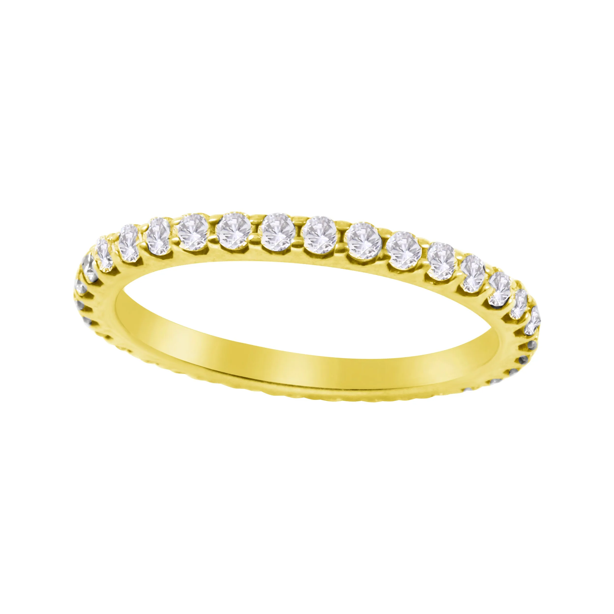 Shared Prong Round Diamond Eternity Wedding Band 1.7mm