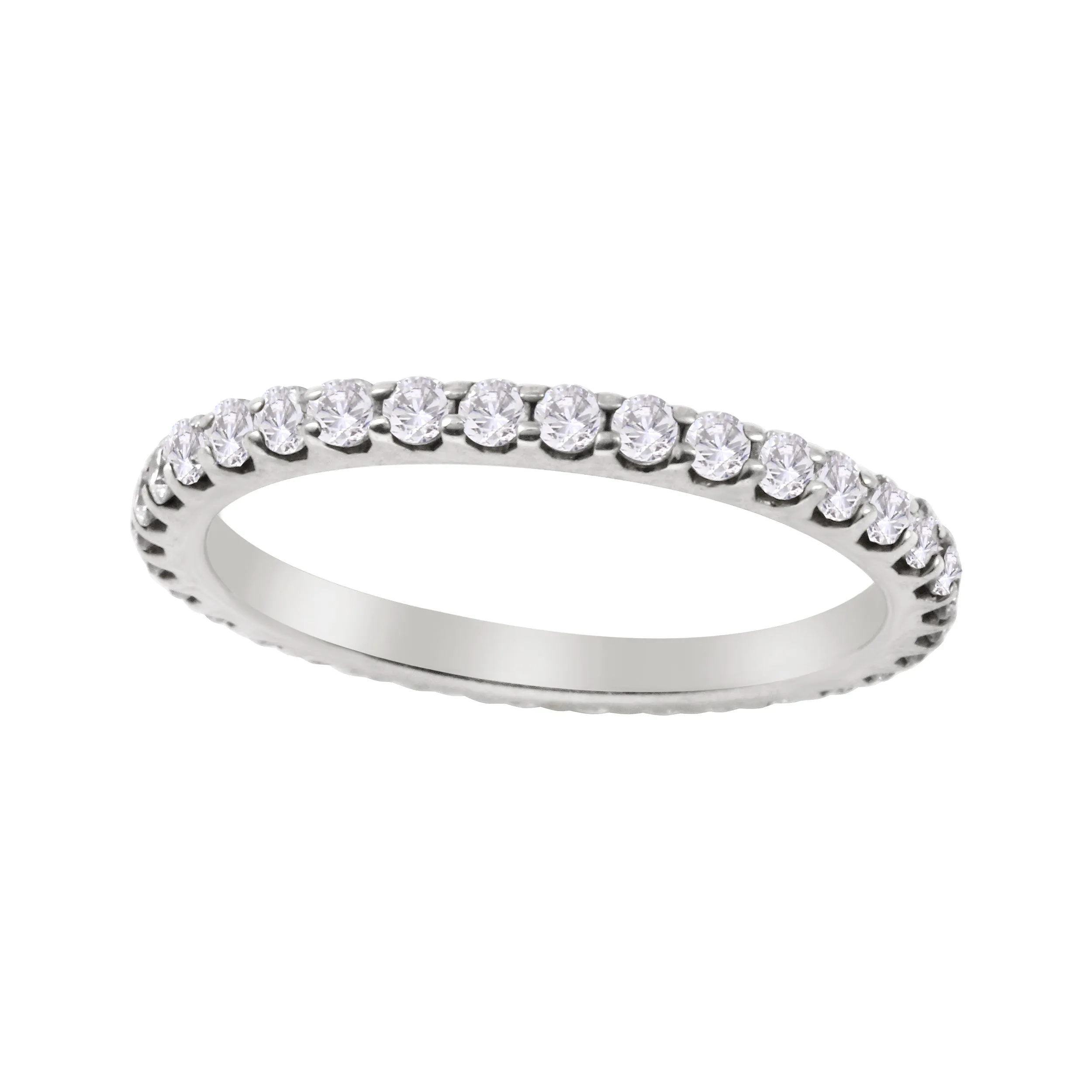 Shared Prong Round Diamond Eternity Wedding Band 1.7mm