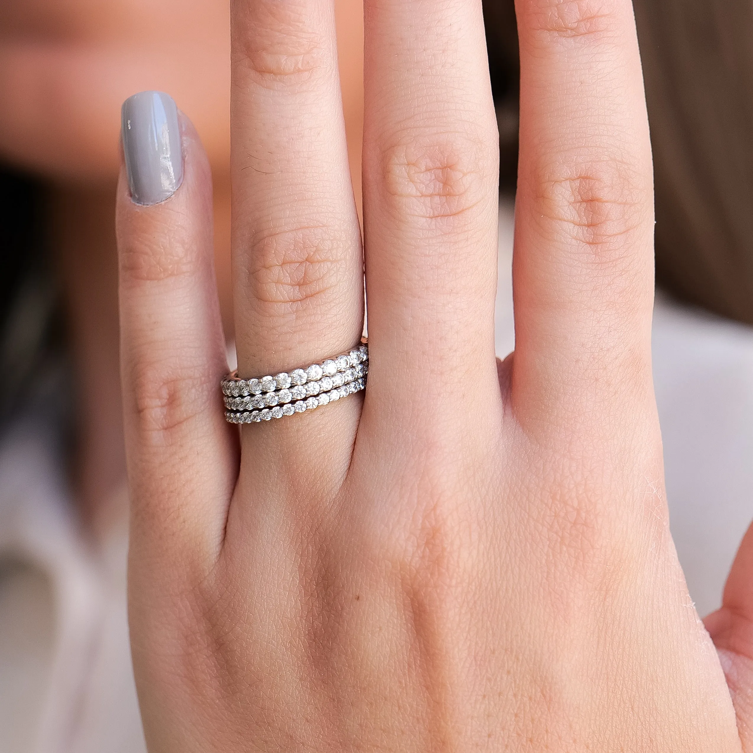 Shared Prong Round Diamond Eternity Wedding Band 1.7mm