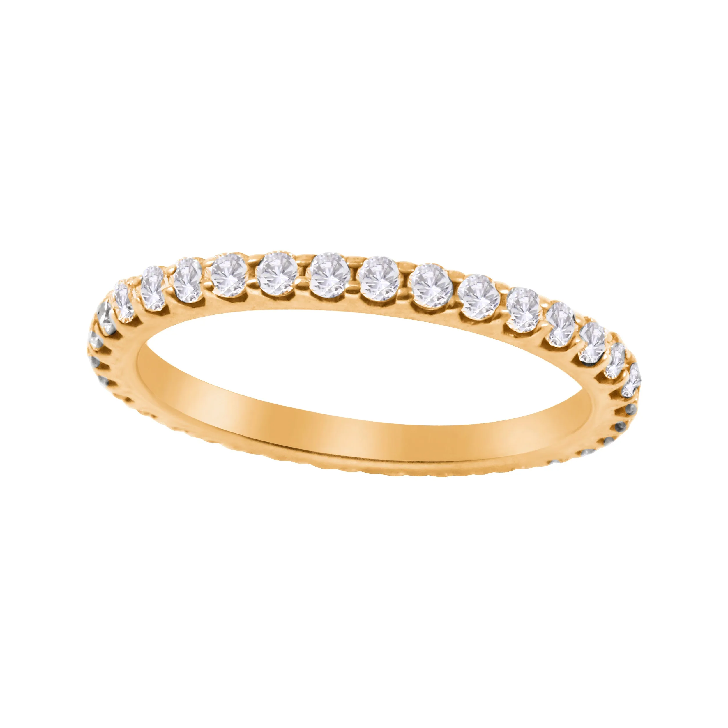Shared Prong Round Diamond Eternity Wedding Band 1.7mm