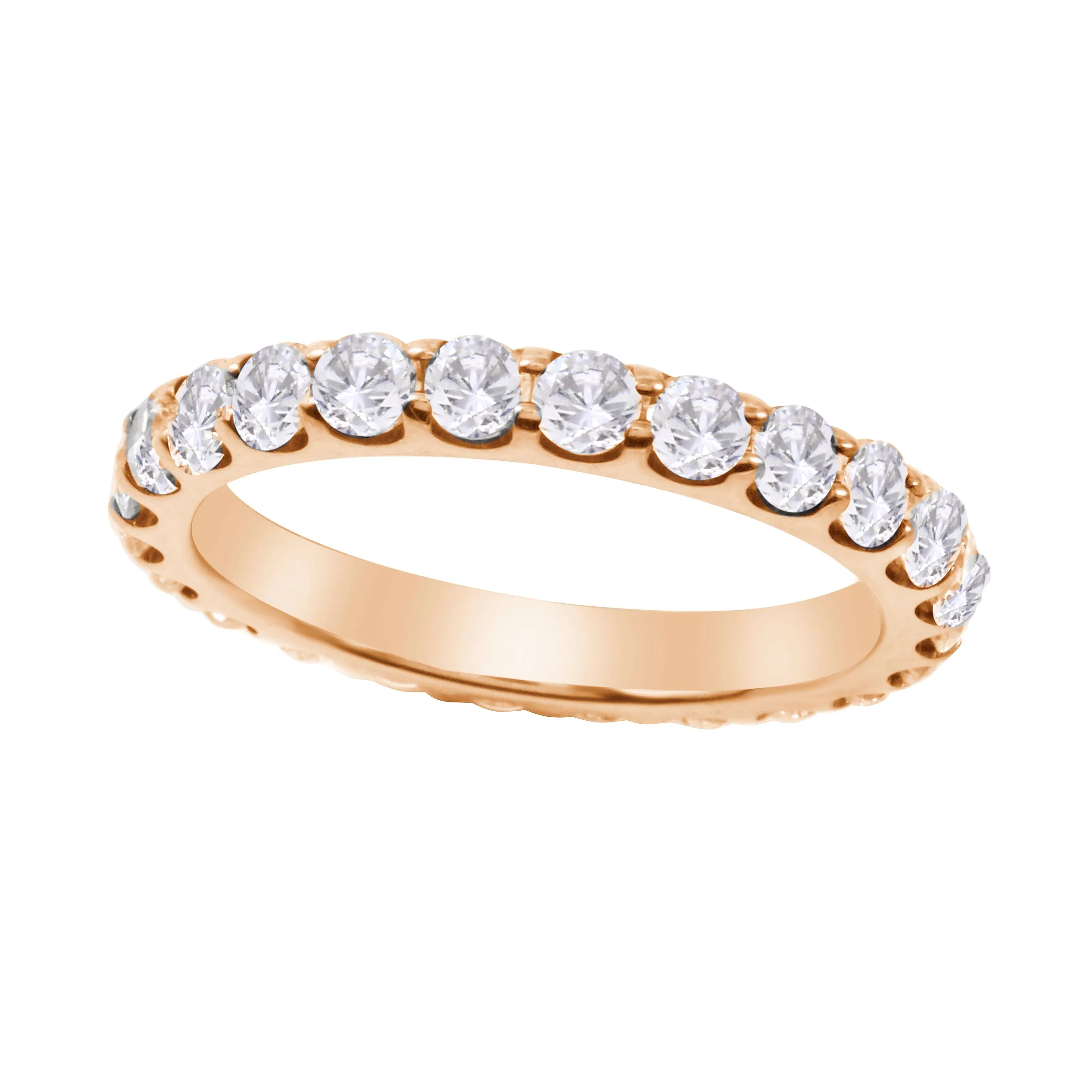 Shared Prong Round Diamond Eternity Wedding Band 2.5mm