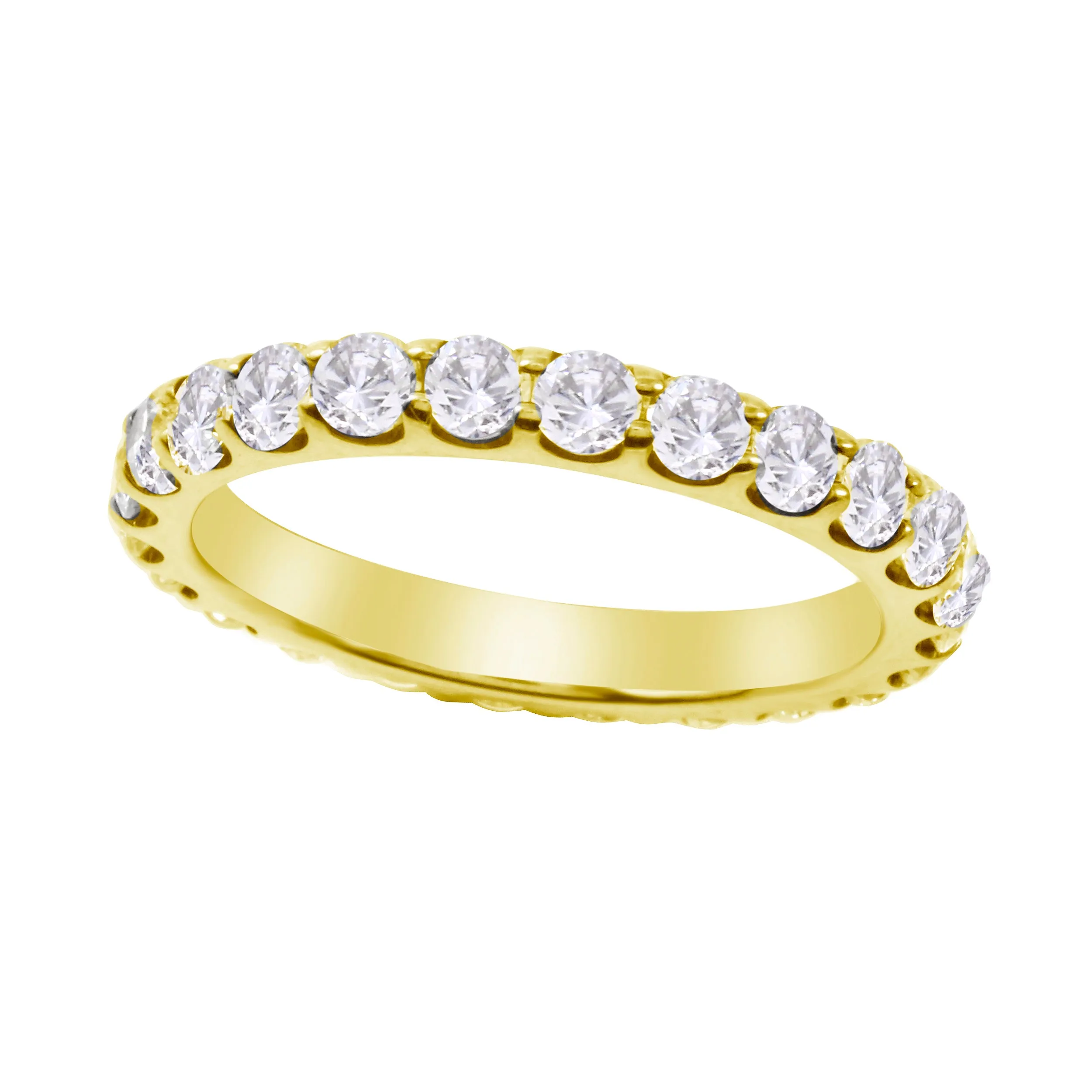 Shared Prong Round Diamond Eternity Wedding Band 2.5mm