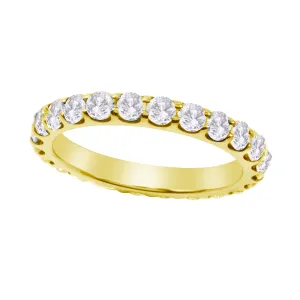Shared Prong Round Diamond Eternity Wedding Band 2.5mm