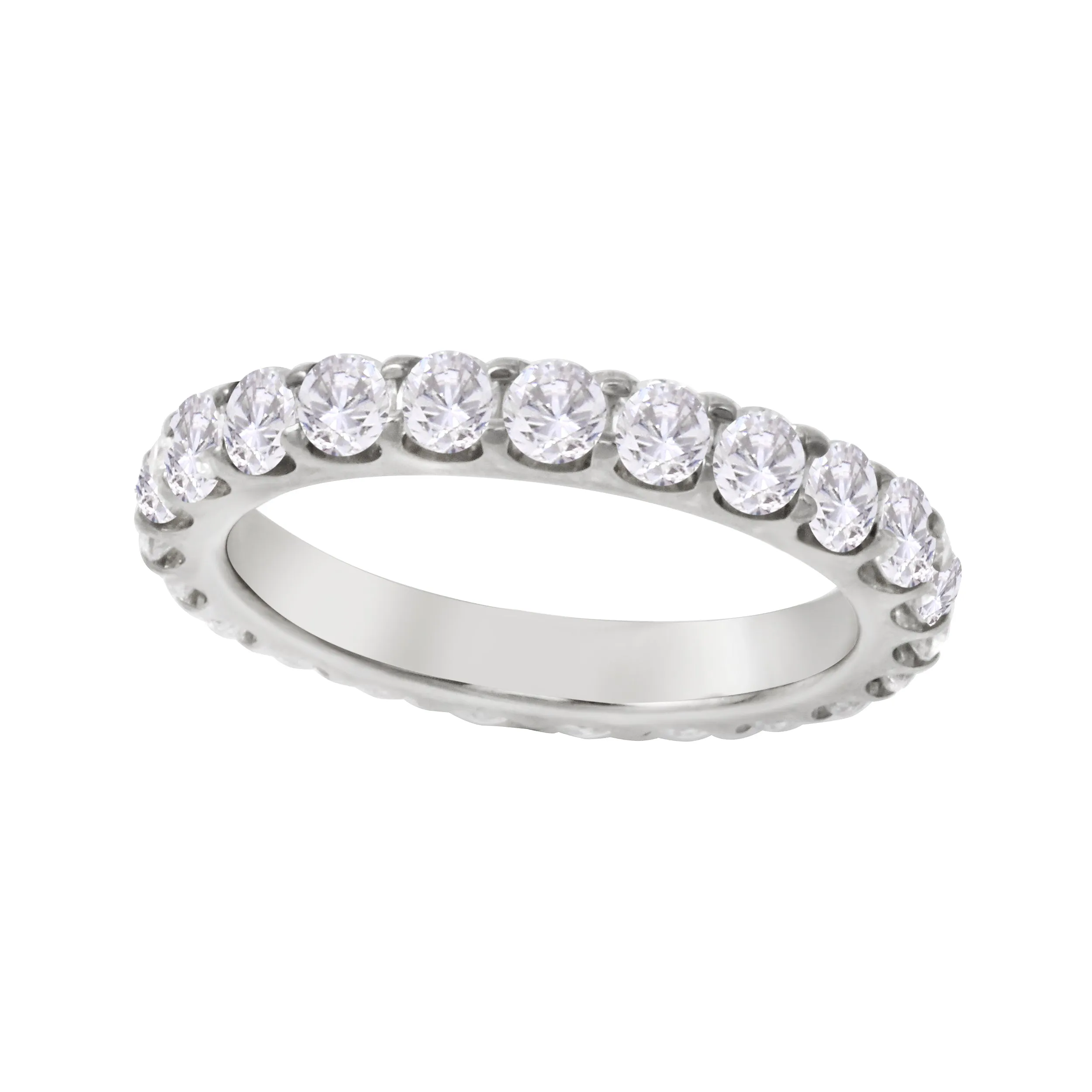 Shared Prong Round Diamond Eternity Wedding Band 2.5mm