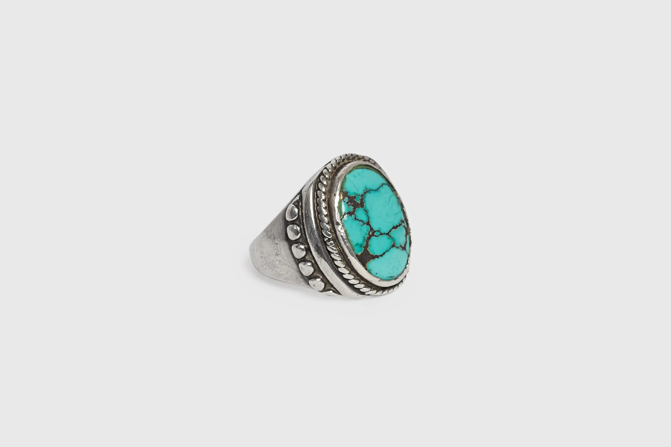 Signed Turquoise Navajo Ring
