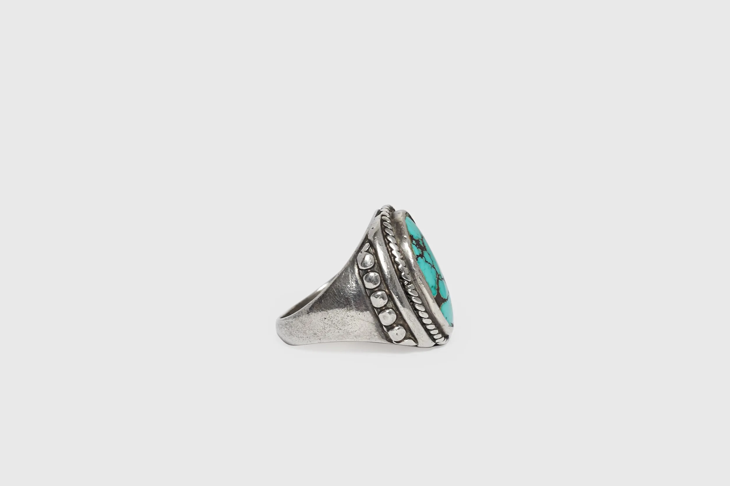 Signed Turquoise Navajo Ring