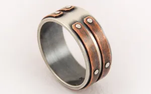 Silver Copper Unique Men Ring Viking style