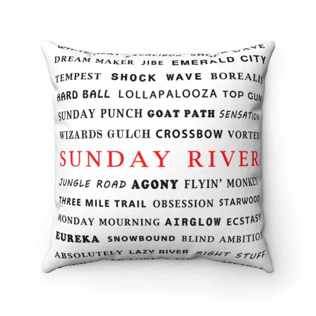 Skiing Trails Sunday River - Throw Pillow