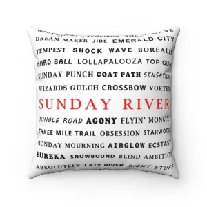 Skiing Trails Sunday River - Throw Pillow