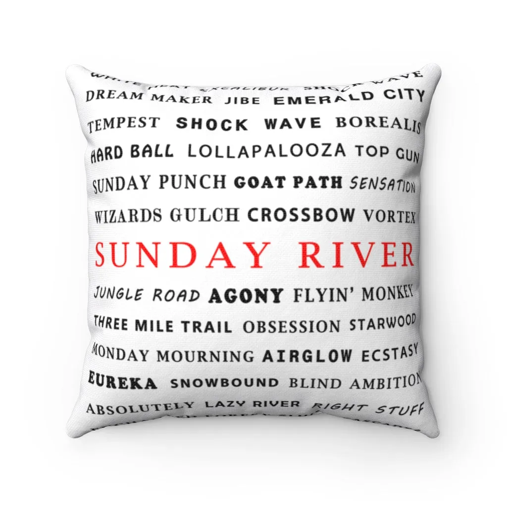 Skiing Trails Sunday River - Throw Pillow