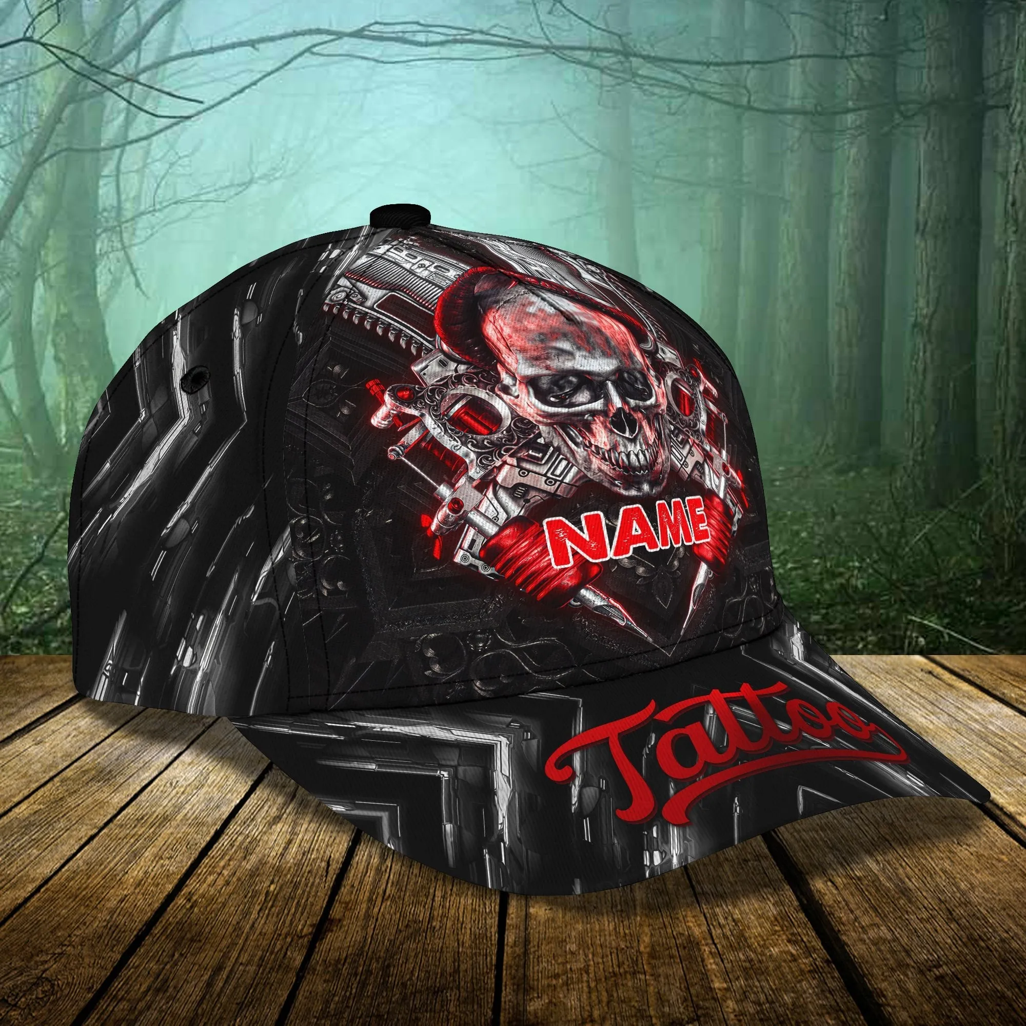 Skull & Tattoo - Personalized Name Cap