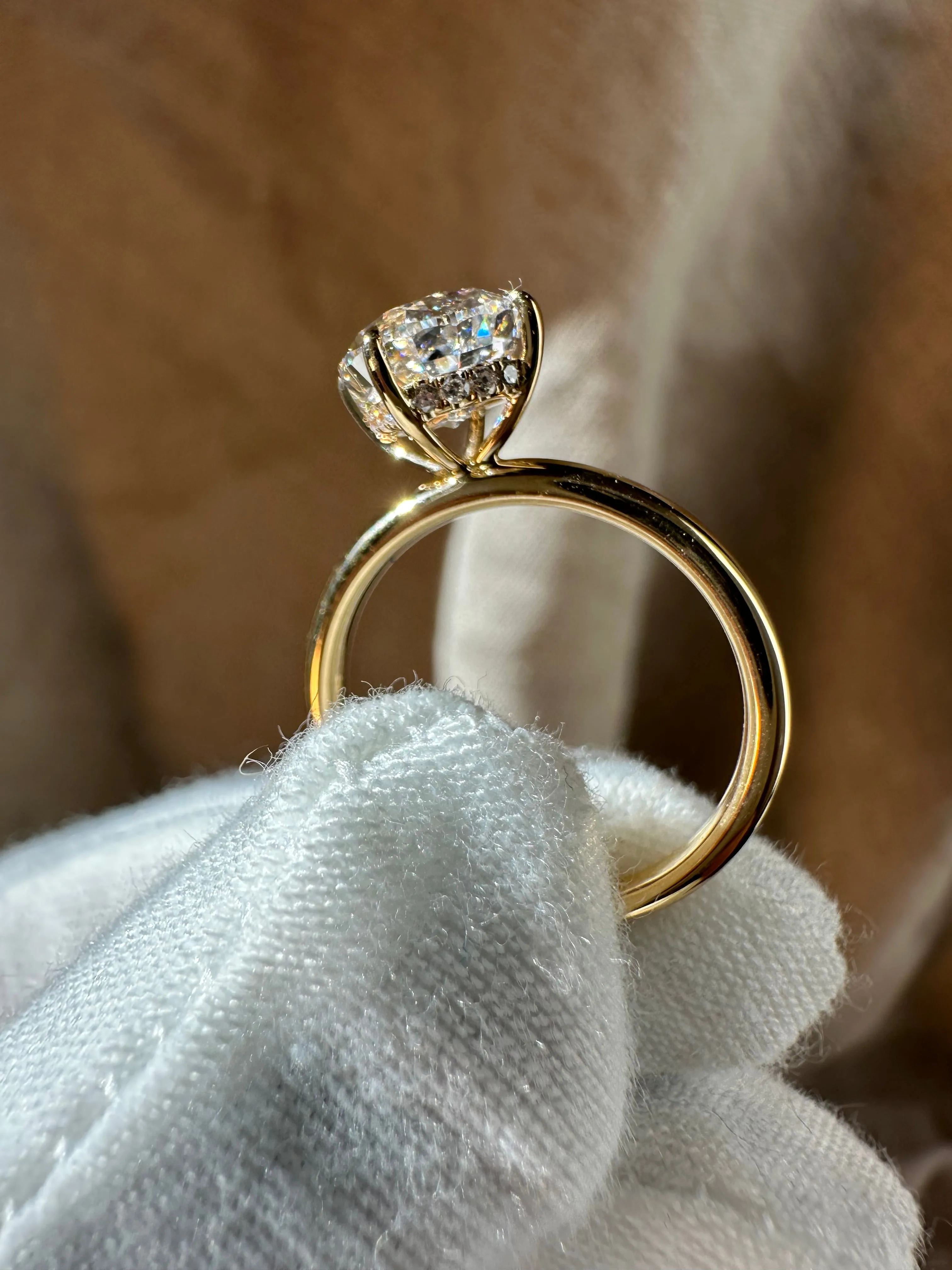 Slanted Pear Diamond Ring