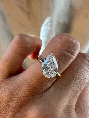 Slanted Pear Diamond Ring
