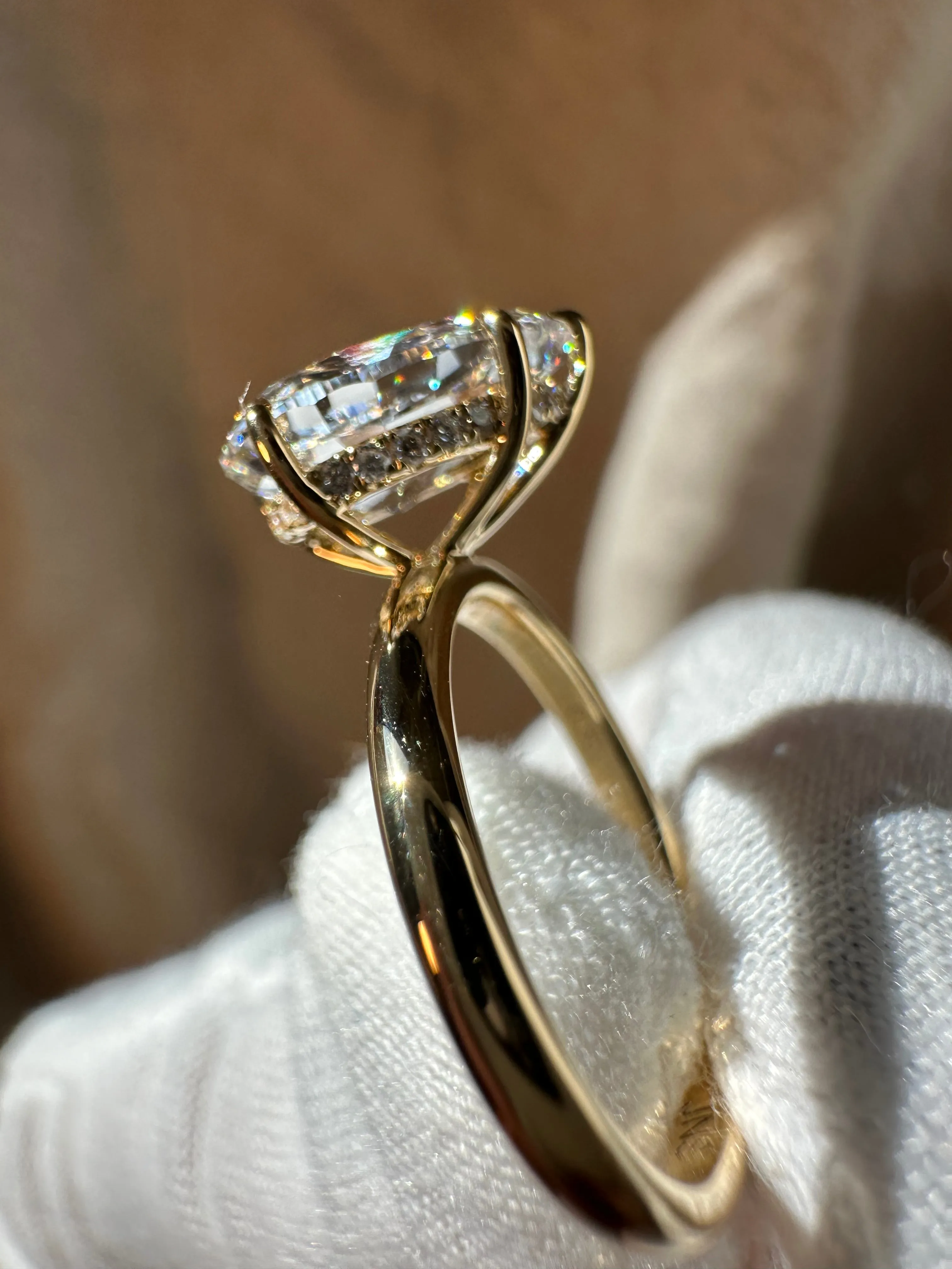 Slanted Pear Diamond Ring