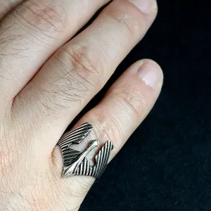 Spartan Helmet Men's 925 Silver Gladiator Mask Ring