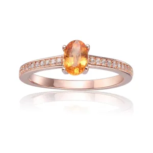 Spessartite Garnet Solitaire Ring