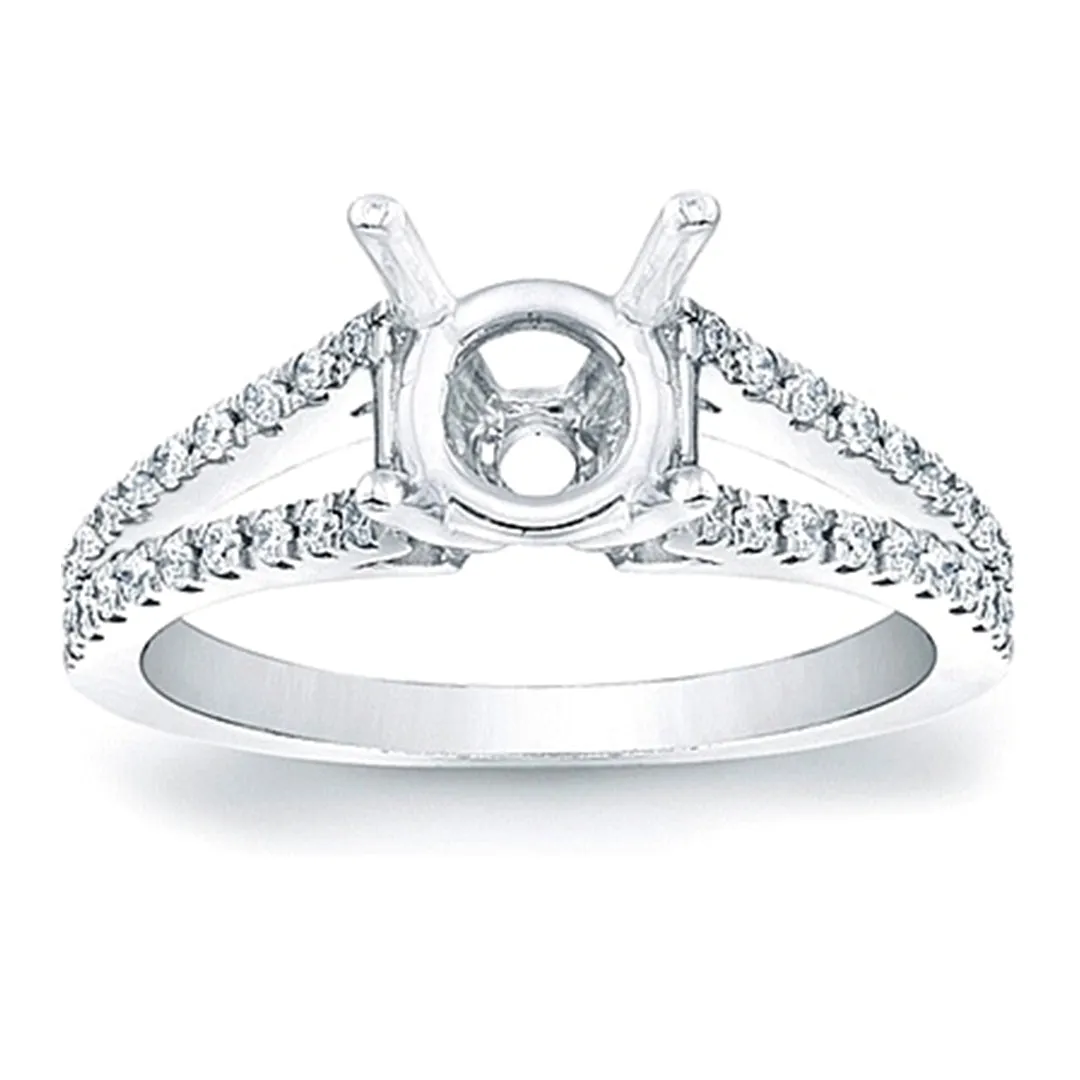 Split Shank Pave Diamond Engagement Ring